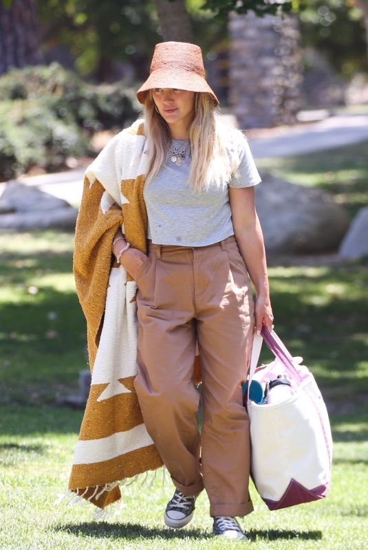 HILARY DUFF at a Picnic in a Park in Los Angeles 07/14/2022