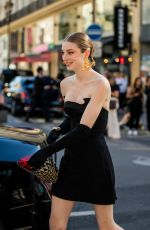 HUNTER SCHAFER Leaves Schiaparelli Fashion Show in Paris 07/04/2022