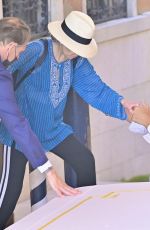 JANE FONDA and CANDICE BERGEN Board a Taxi Boat in Venice 07/10/2022