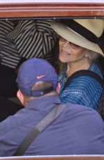 JANE FONDA and CANDICE BERGEN Board a Taxi Boat in Venice 07/10/2022