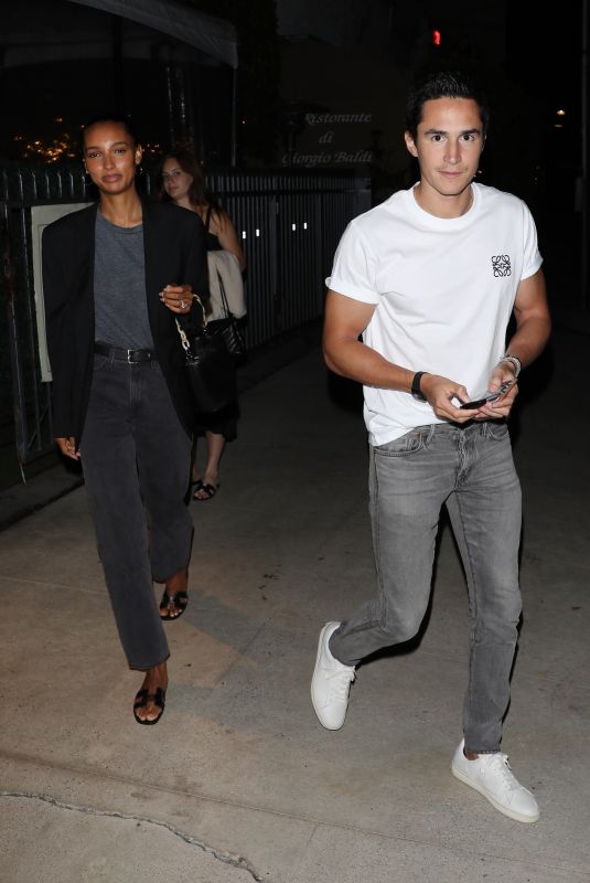 JASMINE TOOKES and Juan David Borrero Out for Dinner in Santa Monica 07/16/2022