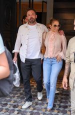 JENNIFER LOPEZ and Ben Affleck Leaves Costes Hotel in Paris 07/25/2022