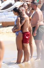 JESSICA AIDI and Marco Verratti at Principote Beach in Mykonos 07/01/2022