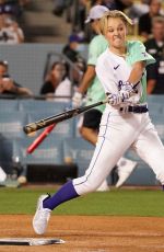 JOJO SIWA Plays at MGM All-Star Celebrity Softball Game at Dodger Stadium in Los Angeles 07/16/2022