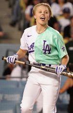 JOJO SIWA Plays at MGM All-Star Celebrity Softball Game at Dodger Stadium in Los Angeles 07/16/2022