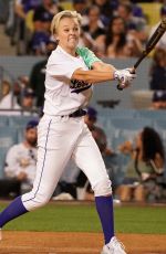 JOJO SIWA Plays at MGM All-Star Celebrity Softball Game at Dodger Stadium in Los Angeles 07/16/2022