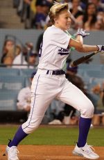 JOJO SIWA Plays at MGM All-Star Celebrity Softball Game at Dodger Stadium in Los Angeles 07/16/2022