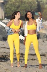 JOSEPHINE SKRIVER, JASMINE TOOKES, SARA SAMPAIO and KELSEY MERITT at a Photoshoot on the Beach in Malibu 07/20/2022