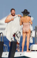 JULIA CAREY in Swimsuit at a Yacht in St-Tropez 07/15/2022