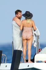JULIA CAREY in Swimsuit at a Yacht in St-Tropez 07/15/2022