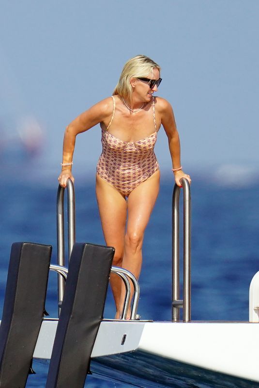 JULIA CAREY in Swimsuit at a Yacht in St-Tropez 07/15/2022