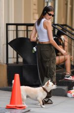 KAIA GERBER Out with Her Dog in New York 07/25/2022