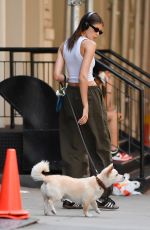KAIA GERBER Out with Her Dog in New York 07/25/2022