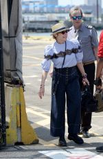 KATE CAPSHAW Arrives to New York Aboard a Helicopter 07/10/2022