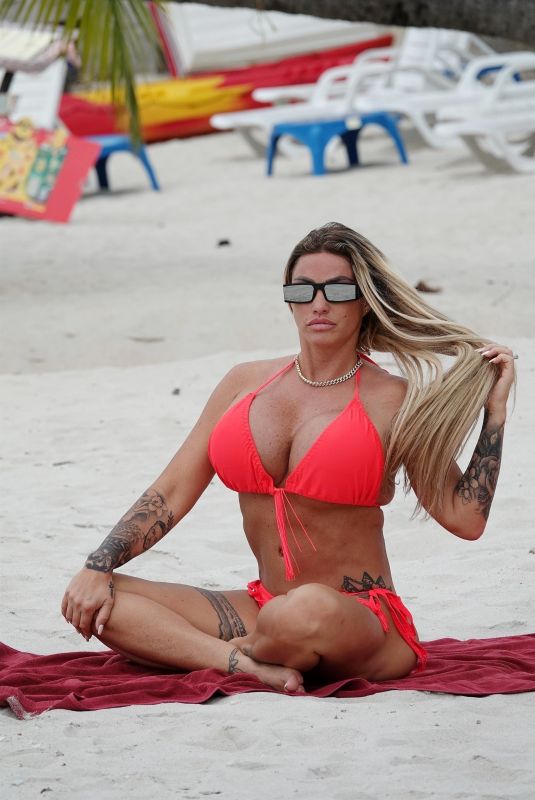 KATIE PRICE in Bikini on the Beach in Thailand 07/03/2022