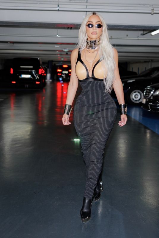 KIM KARDASHIAN Heading to Jean Paul Gaultier Fashion Show in Paris 07/06/2022