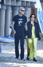 KOURTNEY KARDASHIAN and Travis Barker at a Beach in Montecito 07/24/2022