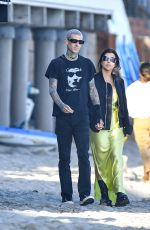 KOURTNEY KARDASHIAN and Travis Barker at a Beach in Montecito 07/24/2022