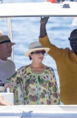 KRIS JENNER at a Yach on Vacation in Nerano 07/20/2022
