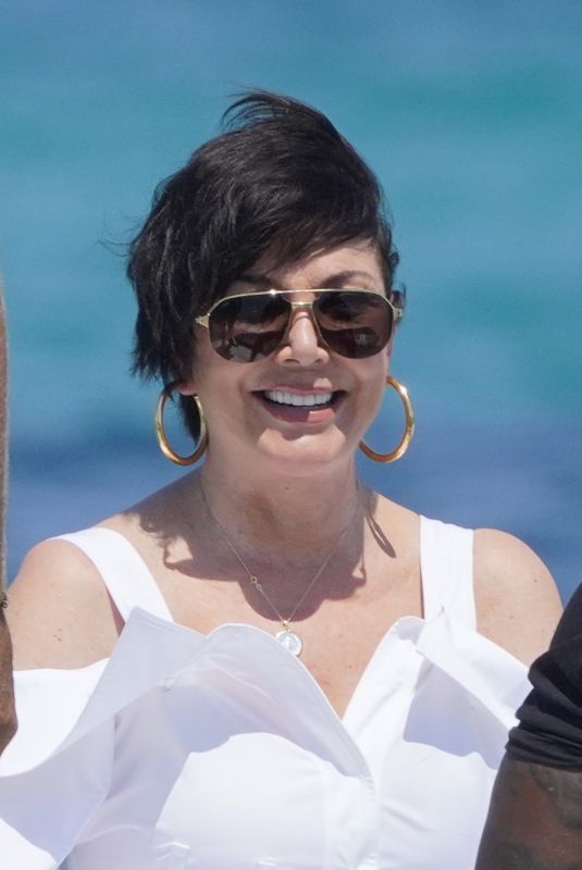 KRIS JENNER Leaves Club 55 in St Tropez 07/15/2022