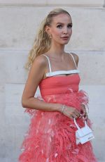 LEONIE HANNE Arrives at Giambattista Valli Show at Haute Couture Week in Paris 07/04/2022
