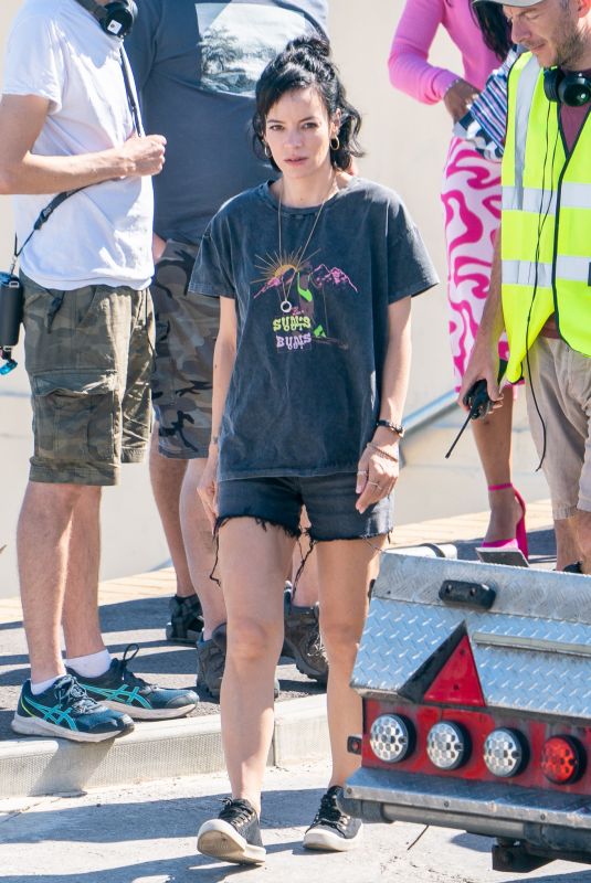 LILY ALLEN on the Set of Dreamland in Margate 07/15/2022
