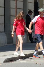 LILY COLLINS and Charlie McDowell Out in Paris 07/24/2022