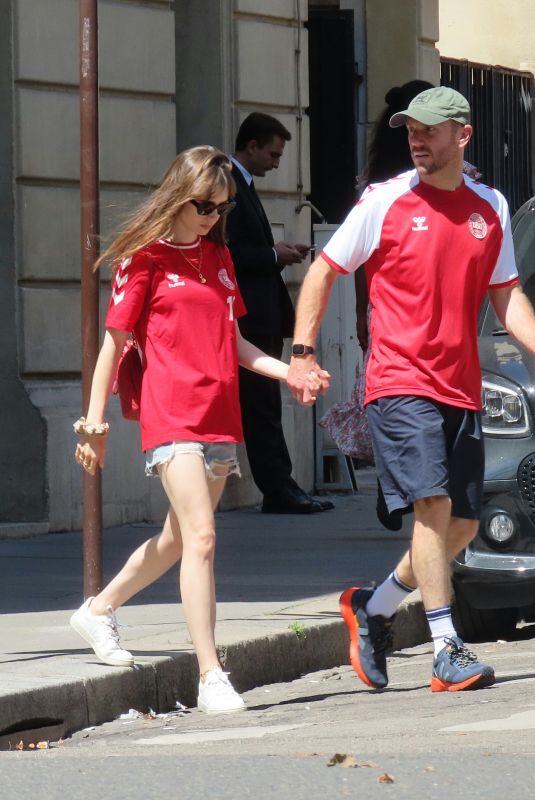 LILY COLLINS and Charlie McDowell Out in Paris 07/24/2022