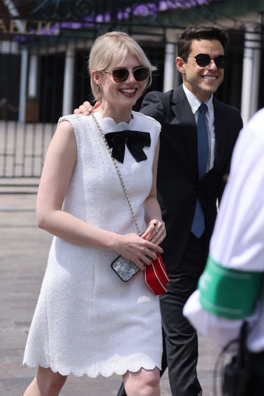 LUCY BOYNTON and Rami Malek Arrives at Wimbledon 2022 in London 07/08/2022