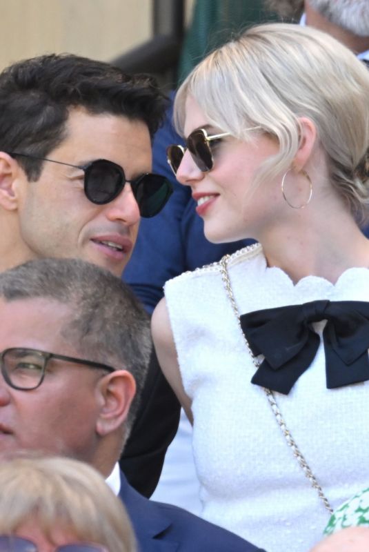 LUCY BOYNTON and Rami Malek at Wimbledon Tennis Championships in London 07/08/2022