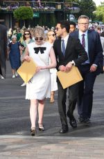 LUCY BOYNTON and Rami Malek Leaves Wimbledon in London 07/08/2022