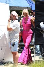 MARGOT ROBBIE and Ryan Gosling on the Set of Barbie on Her 32nd Birthday in Los Angeles 07/02/2022