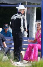 MARGOT ROBBIE and Ryan Gosling on the Set of Barbie on Her 32nd Birthday in Los Angeles 07/02/2022