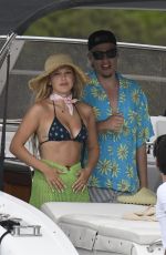 MILLIE BOBBY BROWN in Bikini Top at a Boat in Sardinia 07/07/2022 