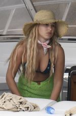 MILLIE BOBBY BROWN in Bikini Top at a Boat in Sardinia 07/07/2022 