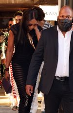 NAOMI CAMPBELL Leaves Azzedine Alaia Fashion Show in Paris 07/03/2022