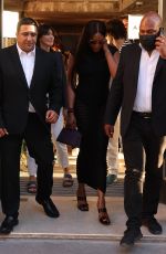 NAOMI CAMPBELL Leaves Azzedine Alaia Fashion Show in Paris 07/03/2022