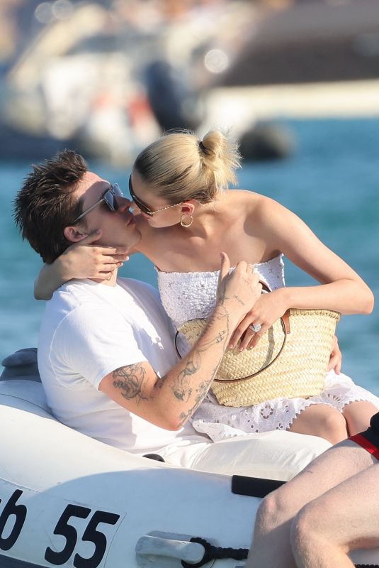 NICOLA PELTZ and Brooklyn Beckham Leaves Club 55 in Saint-Tropez 07/13/2022