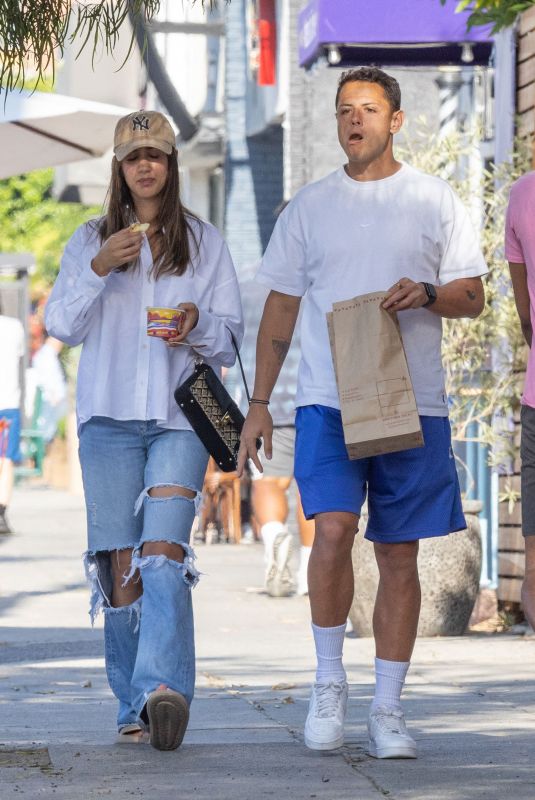 NICOLE MCPHERSON and Chicharito Javier Hernandez at Acai Bowl Cafe in Los Angeles 07/04/2022