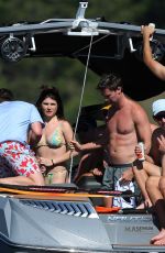 OLIVIA JADE and ISABELLA ROSE GIANNULLI in Bikinis at a Boat at Lake in Coeur d