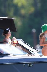 OLIVIA JADE and ISABELLA ROSE GIANNULLI in Bikinis at a Boat at Lake in Coeur d