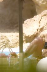 OLIVIA PALERMO and Johannes Huebl at a Beach of Portinax in Ibiza 07/28/2022