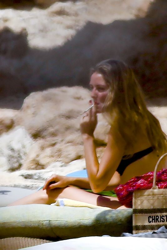 OLIVIA PALERMO and Johannes Huebl at a Beach of Portinax in Ibiza 07/28/2022