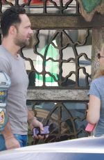 Pregnant BECKI NEWTON at All Time Restaurant in Los Feliz 07/25/2022