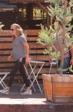 Pregnant BECKI NEWTON at All Time Restaurant in Los Feliz 07/25/2022