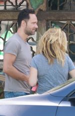 Pregnant BECKI NEWTON at All Time Restaurant in Los Feliz 07/25/2022
