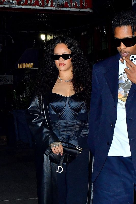 RIHANNA and ASAP Rocky Out for Dinner in New York 07/24/2022