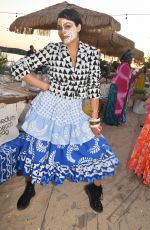 ROSARIO DAWSON in a Multiprint Outfit and Basquiat Inspired Face Paint at Surf Lodge in Montauk 07/03/2022