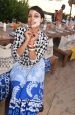ROSARIO DAWSON in a Multiprint Outfit and Basquiat Inspired Face Paint at Surf Lodge in Montauk 07/03/2022