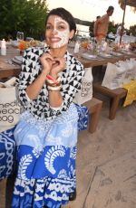 ROSARIO DAWSON in a Multiprint Outfit and Basquiat Inspired Face Paint at Surf Lodge in Montauk 07/03/2022